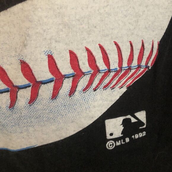 Official Fan 1992 Baltimore Orioles T Shirt Size L Black VTG Single Stitch USA - Picture 6 of 15